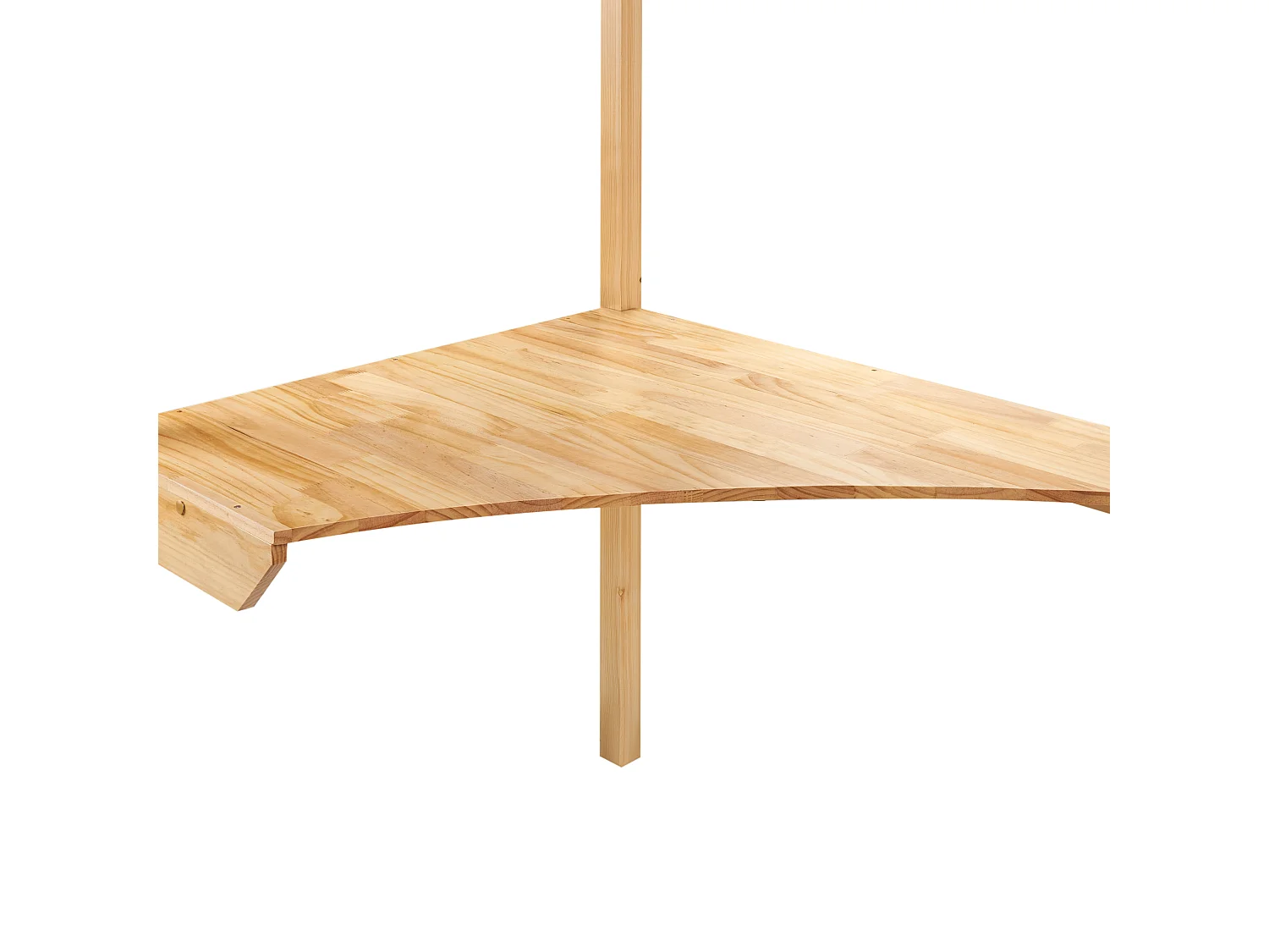 Lit en mezzanine simple avec bureau en bois clair 90 x 200 cm LOURY