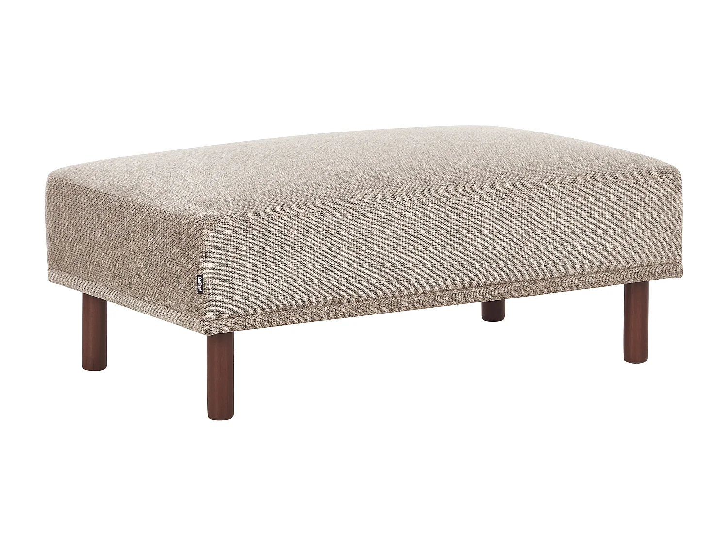 Ottomane Stoff beige / taupe mit Holzbeinen rechteckig wasserabweisend Holt