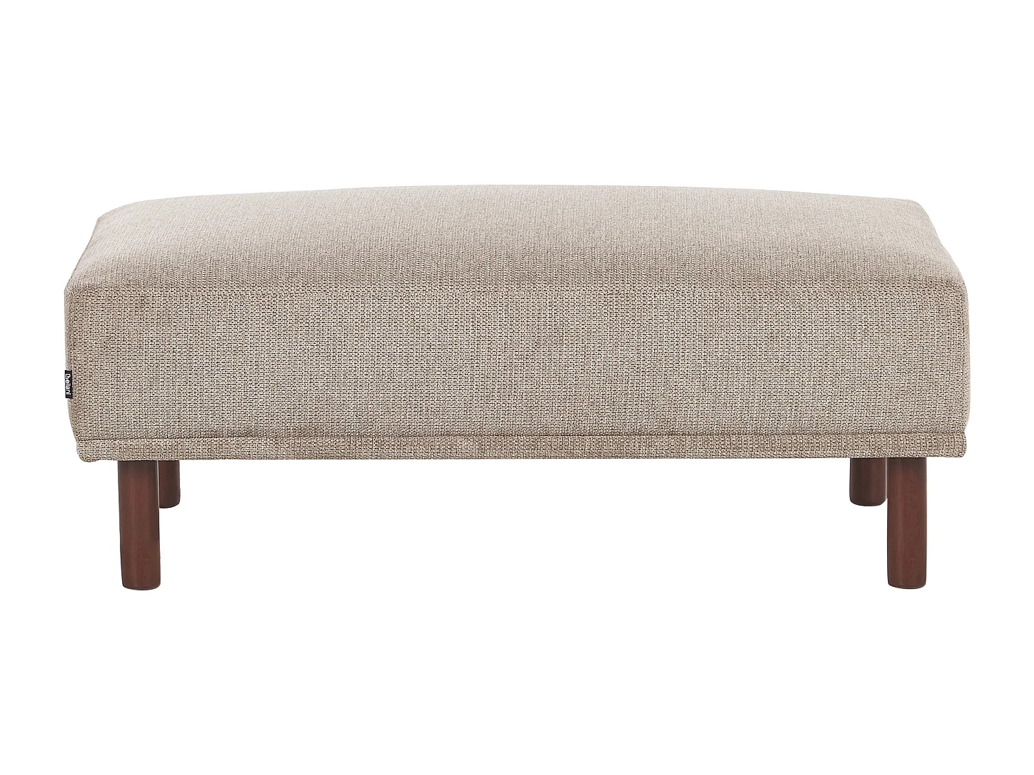 Ottomane Stoff beige / taupe mit Holzbeinen rechteckig wasserabweisend Holt