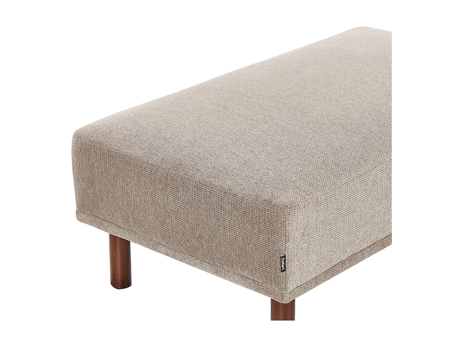 Ottomane Stoff beige / taupe mit Holzbeinen rechteckig wasserabweisend Holt