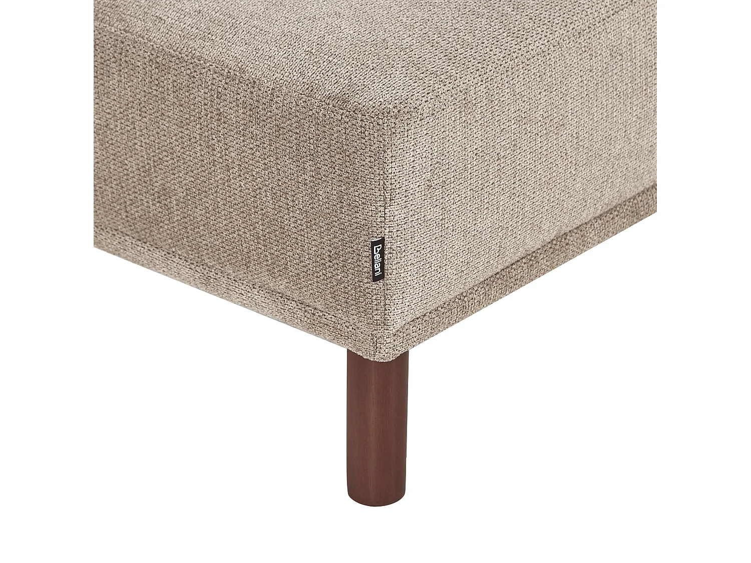 Ottomane Stoff beige / taupe mit Holzbeinen rechteckig wasserabweisend Holt