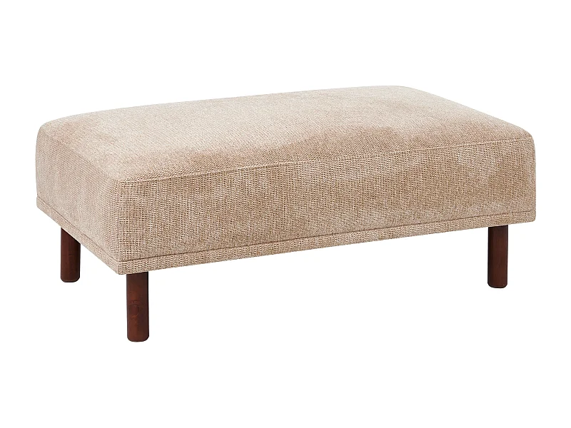 Ottomane Stoff beige mit Holzbeinen rechteckig wasserabweisend Holt
