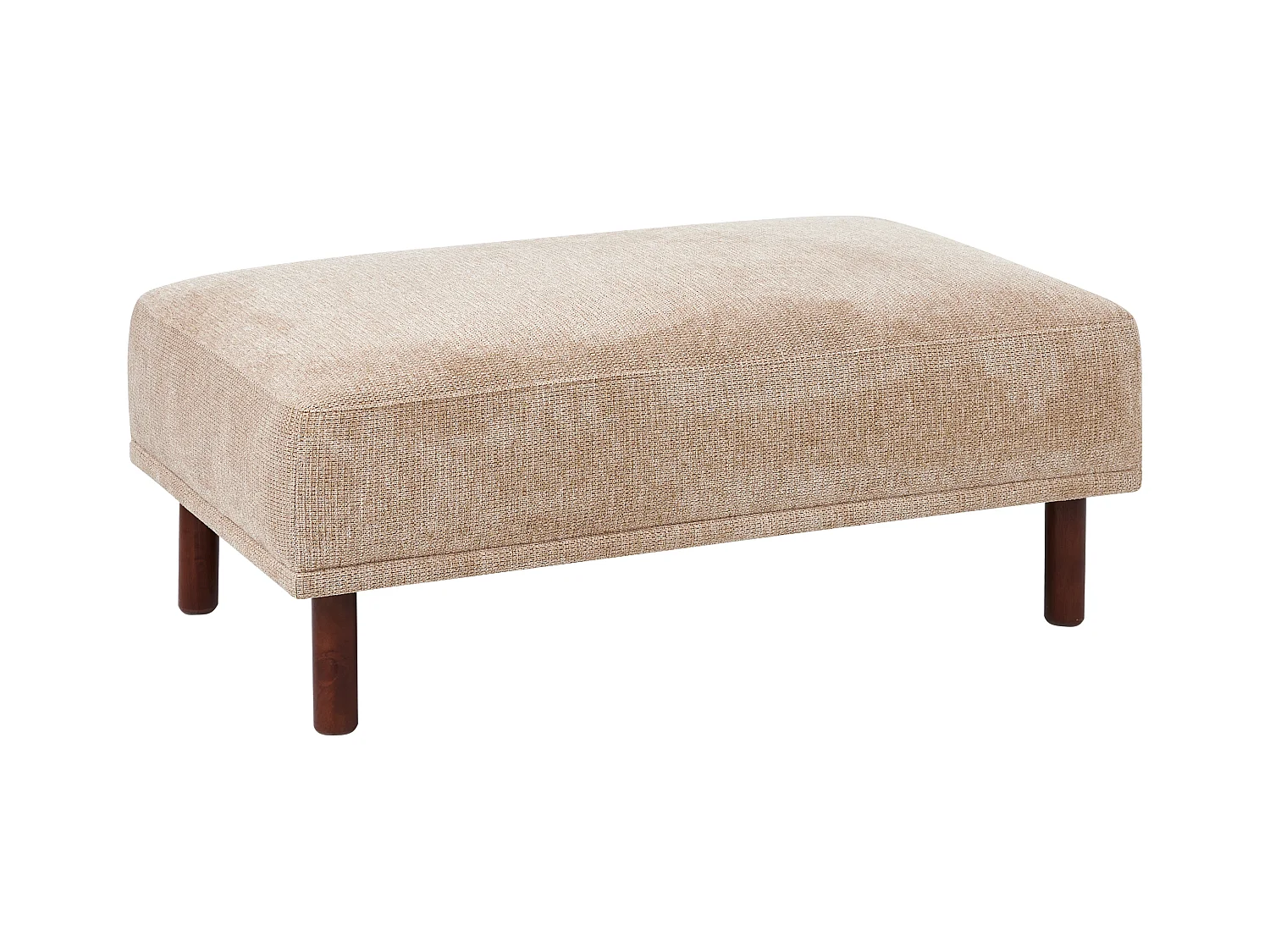 Ottomane Stoff beige mit Holzbeinen rechteckig wasserabweisend Holt