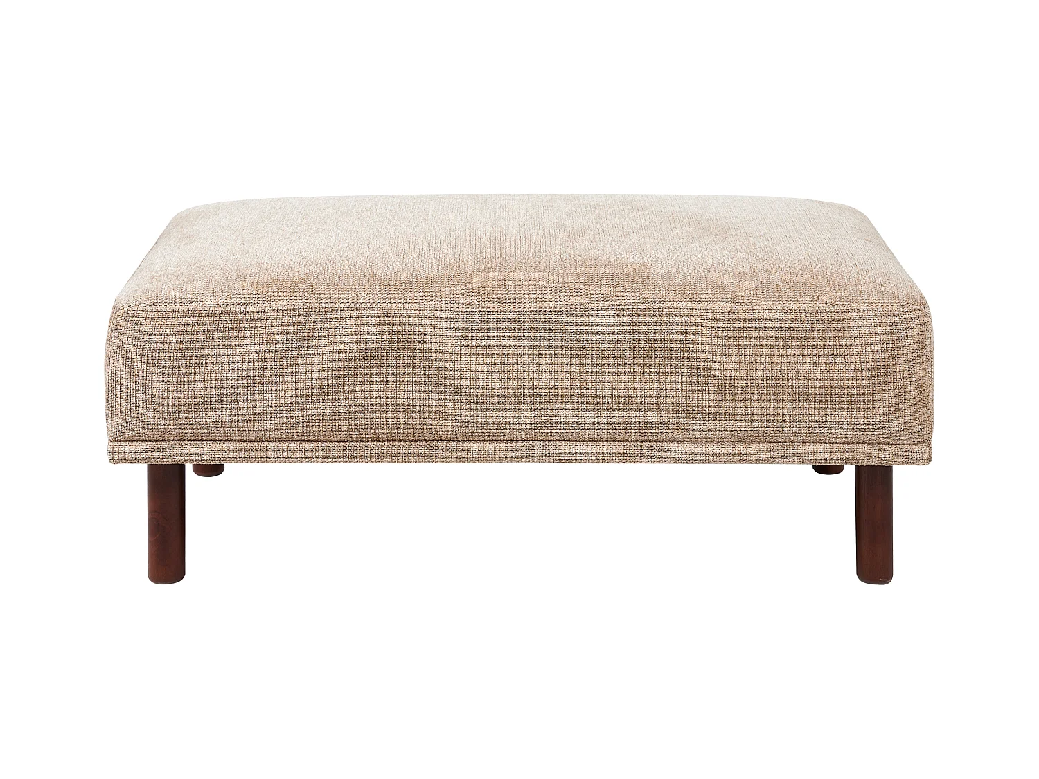 Ottomane Stoff beige mit Holzbeinen rechteckig wasserabweisend Holt