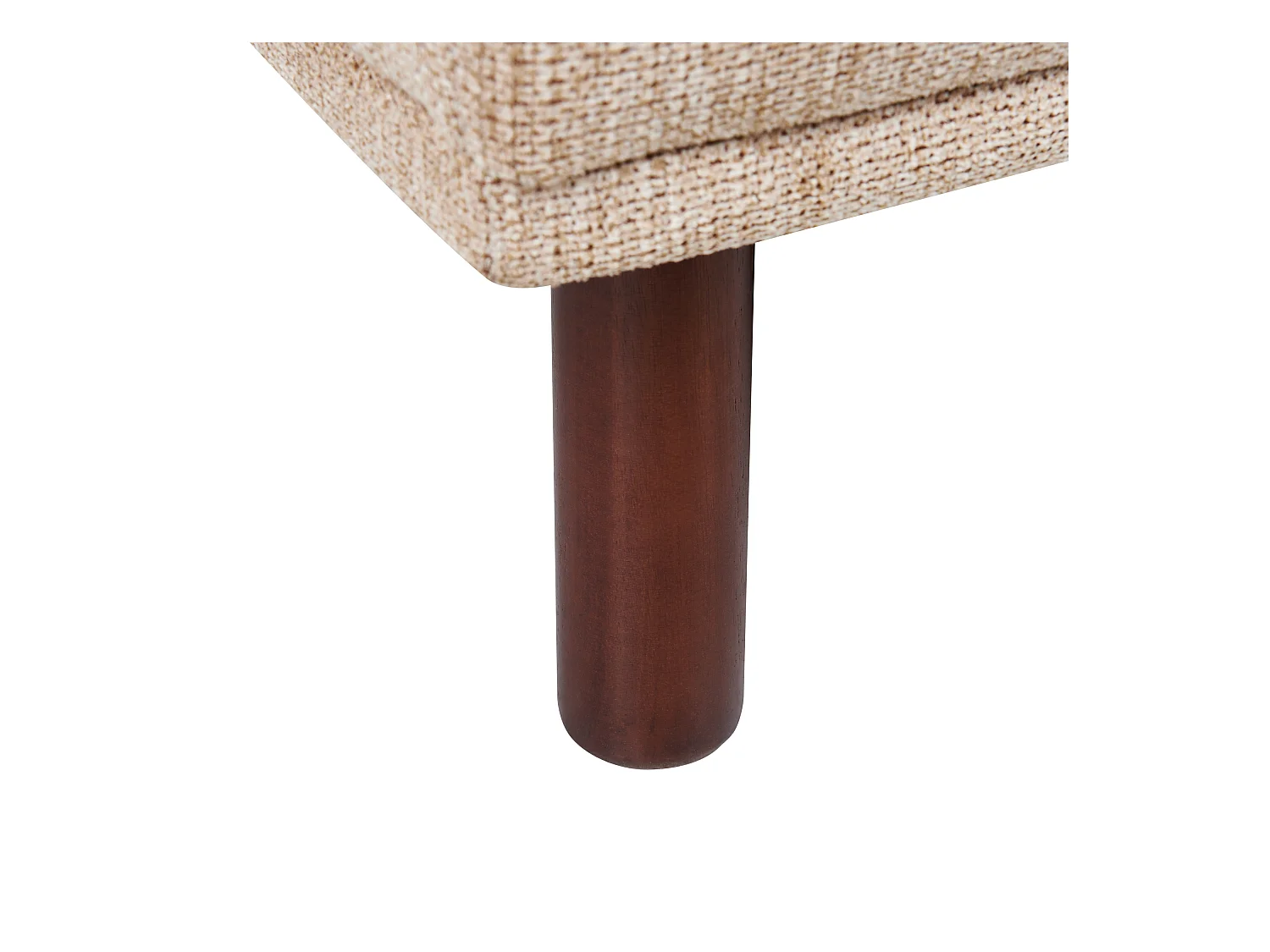 Ottomane Stoff beige mit Holzbeinen rechteckig wasserabweisend Holt