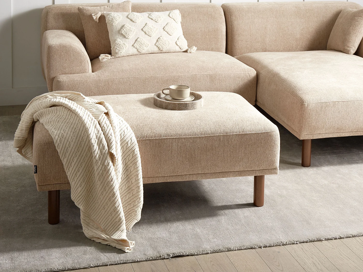 Ottoman HOLT Tissu Beige