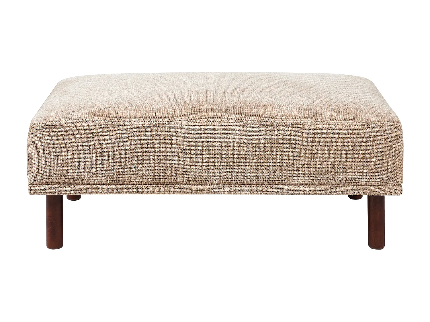 Ottomane Stoff beige mit Holzbeinen rechteckig wasserabweisend Holt