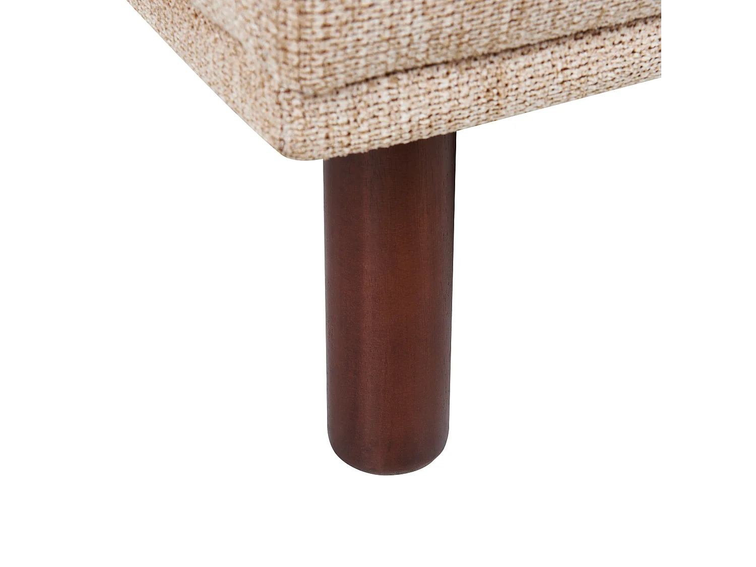 Ottomane Stoff beige mit Holzbeinen rechteckig wasserabweisend Holt