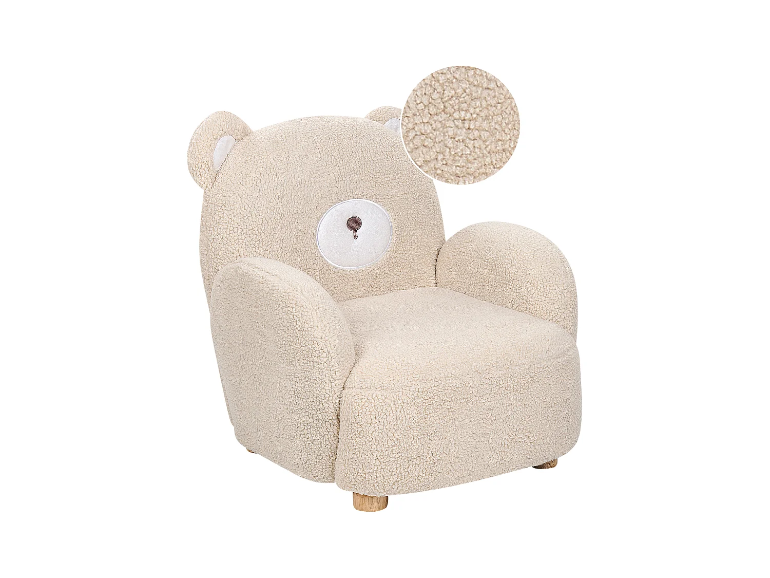 Fauteuil pour enfants Ours en peluche BOO Bouclé Beige