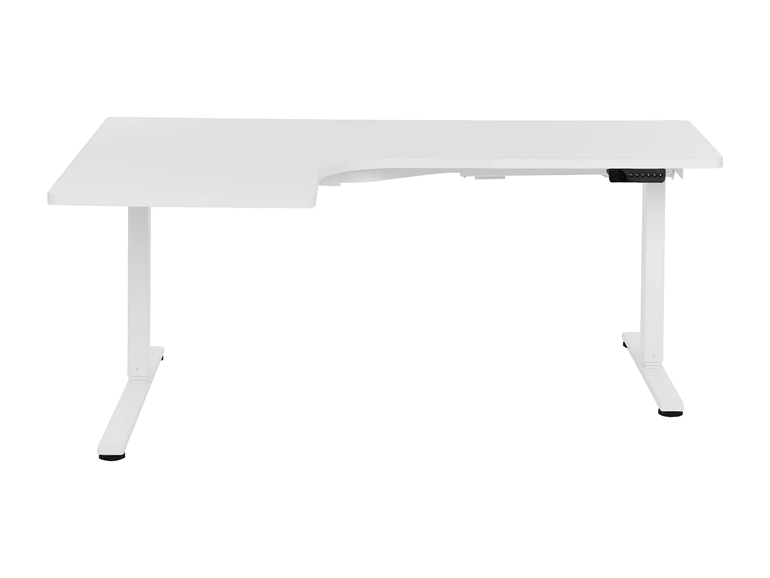 Bureau d'angle réglable électriquement DESTINES Blanc 160 cm 109 cm Côté droite