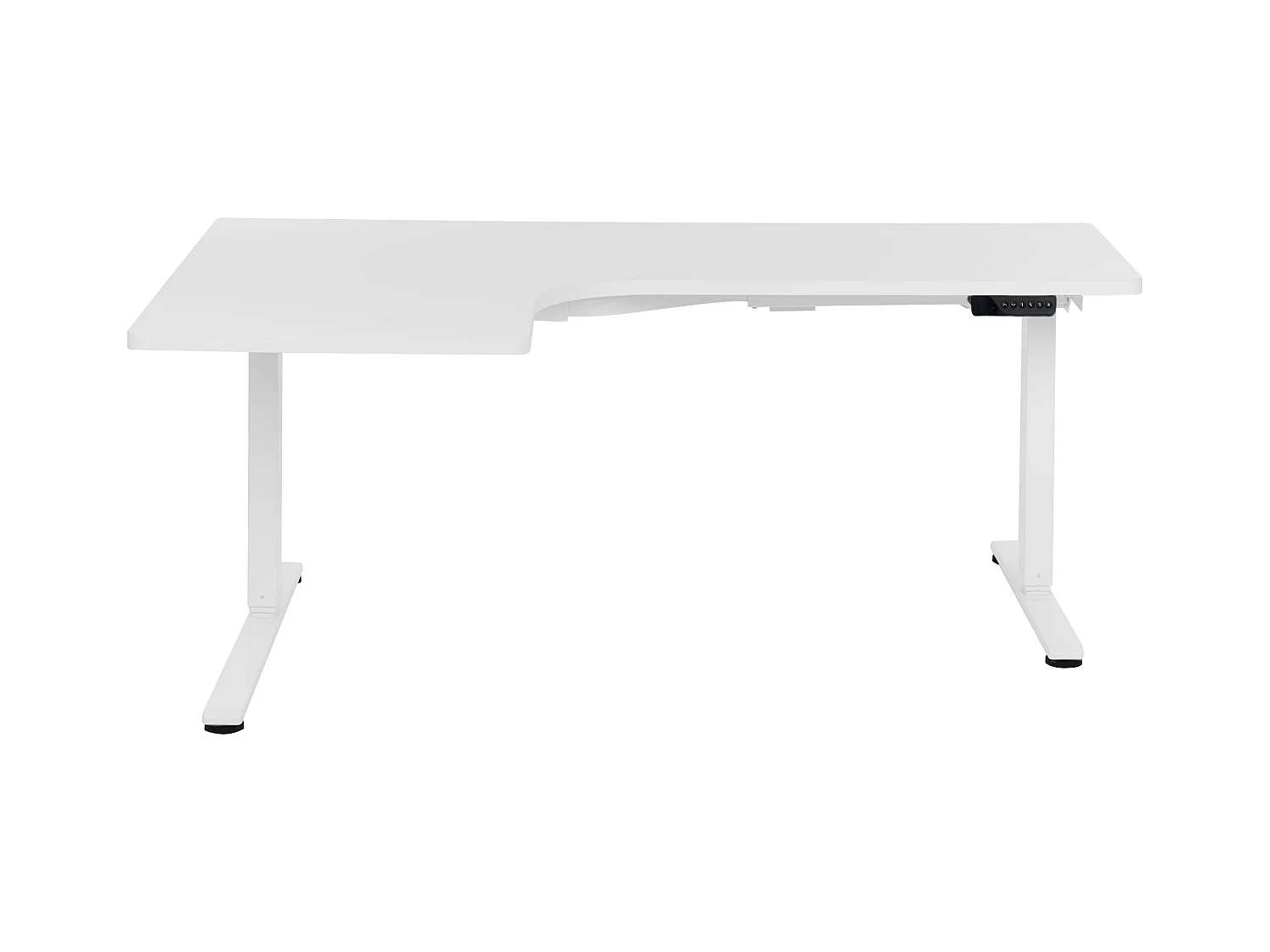 Steh Schreibtisch elektrisch höhenverstellbar links weiß 160 cm Destines