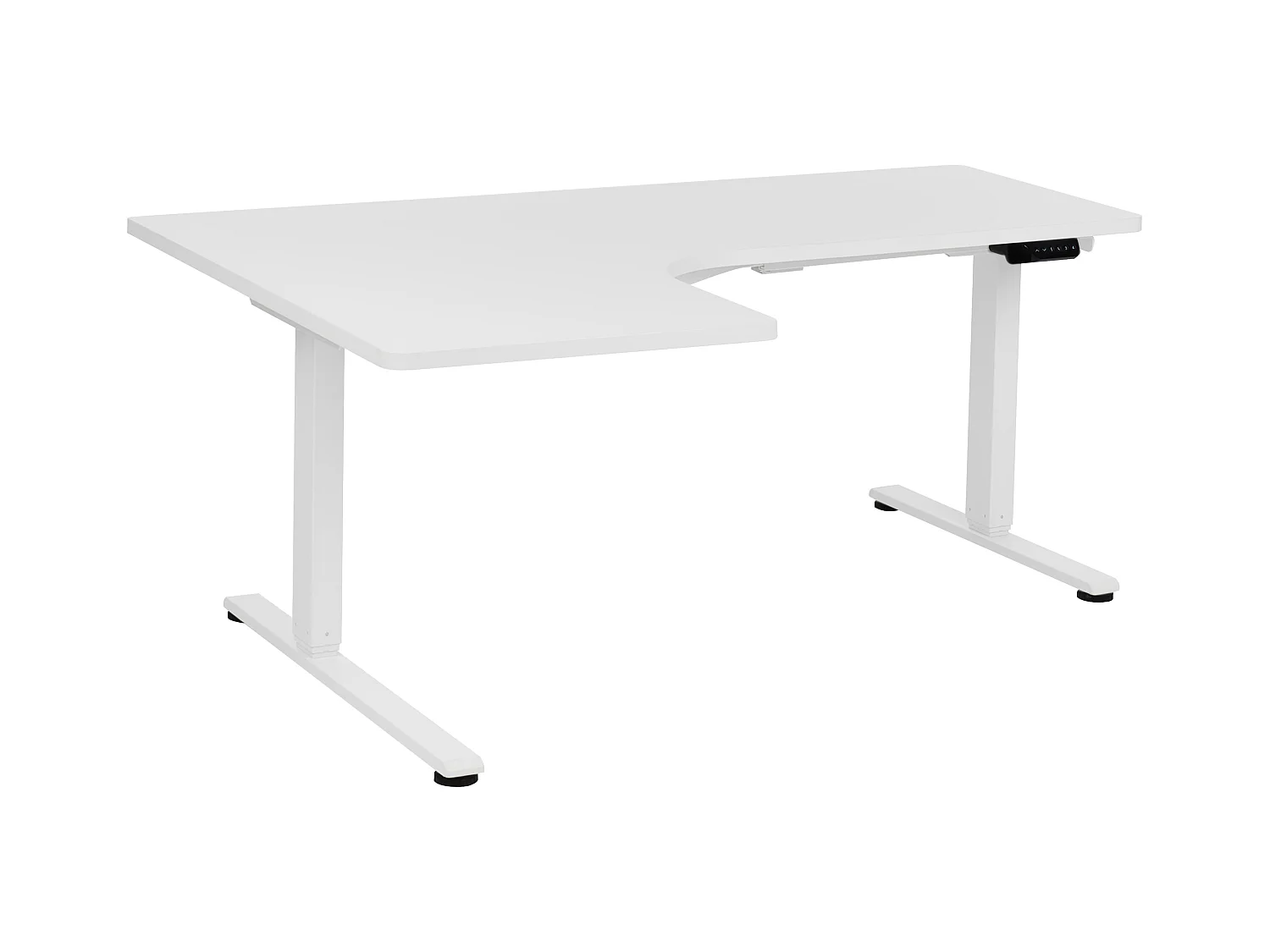 Steh Schreibtisch elektrisch höhenverstellbar links weiß 160 cm Destines
