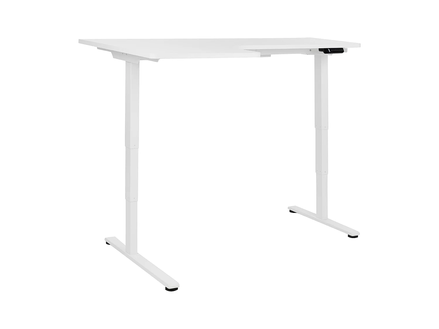 Steh Schreibtisch elektrisch höhenverstellbar links weiß 160 cm Destines