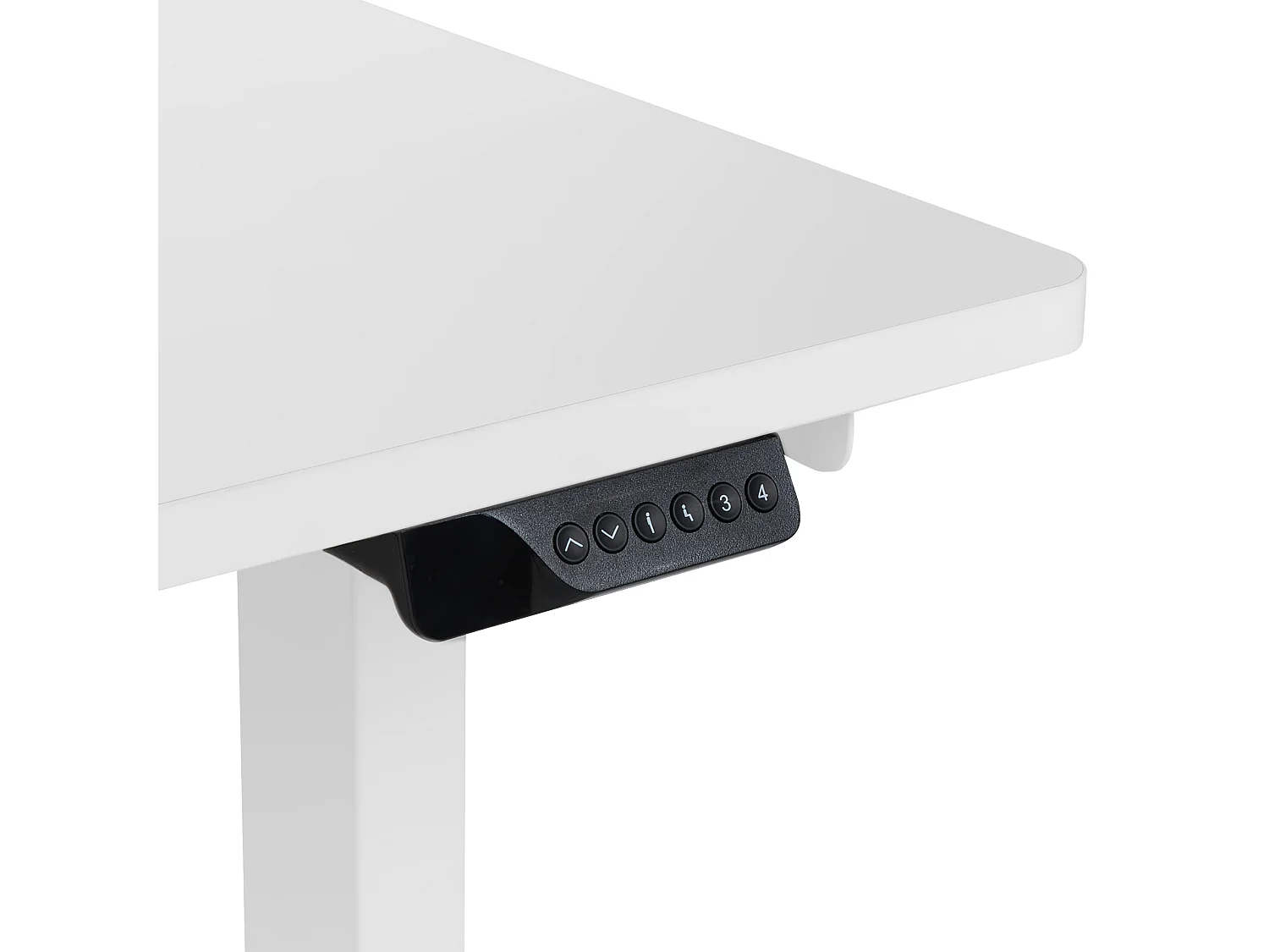 Bureau d'angle réglable électriquement DESTINES Blanc 160 cm 109 cm Côté droite