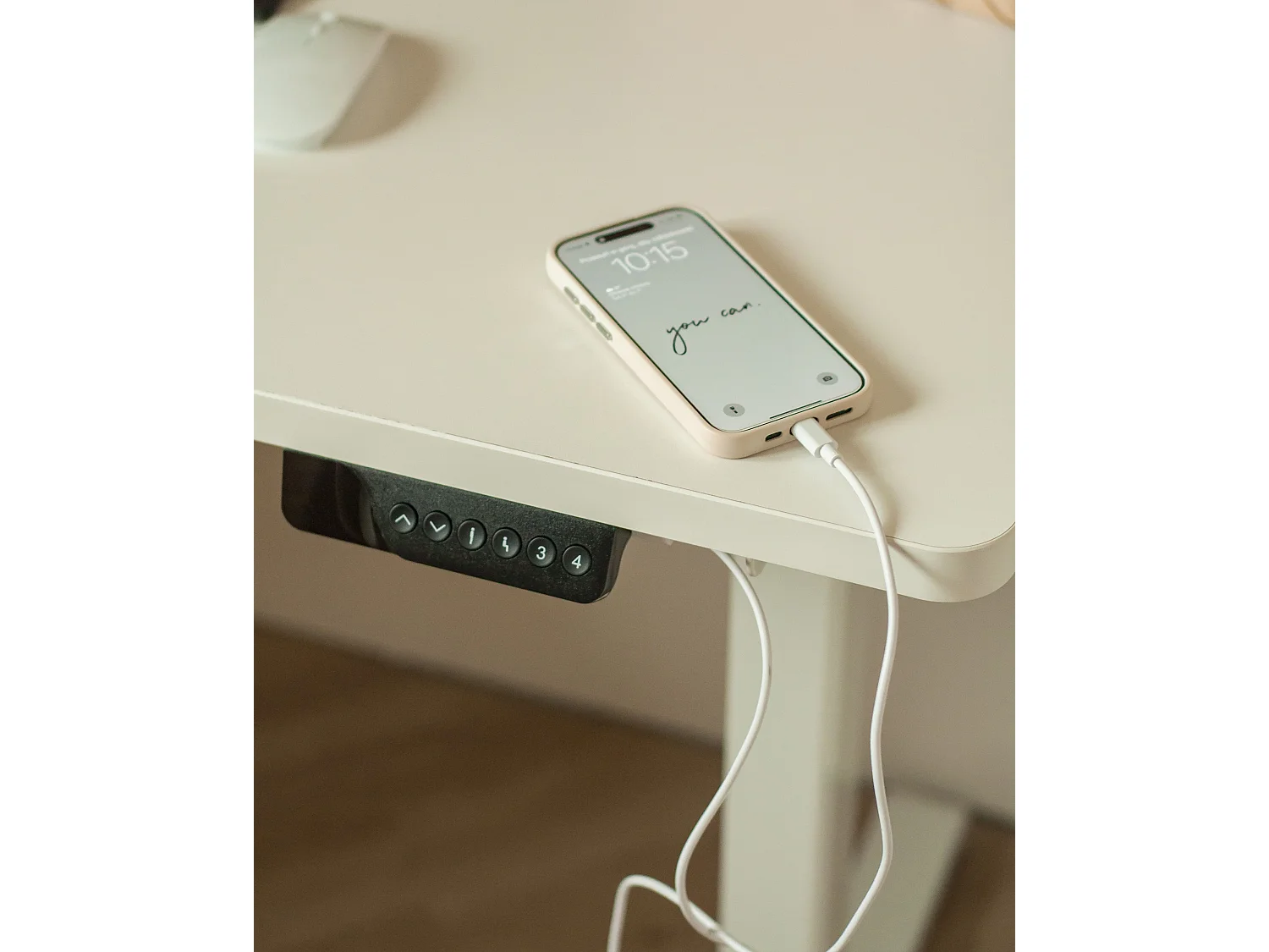 Electric Adjustable Corner Desk DESTINES White 160 cm 109 cm Left Hand