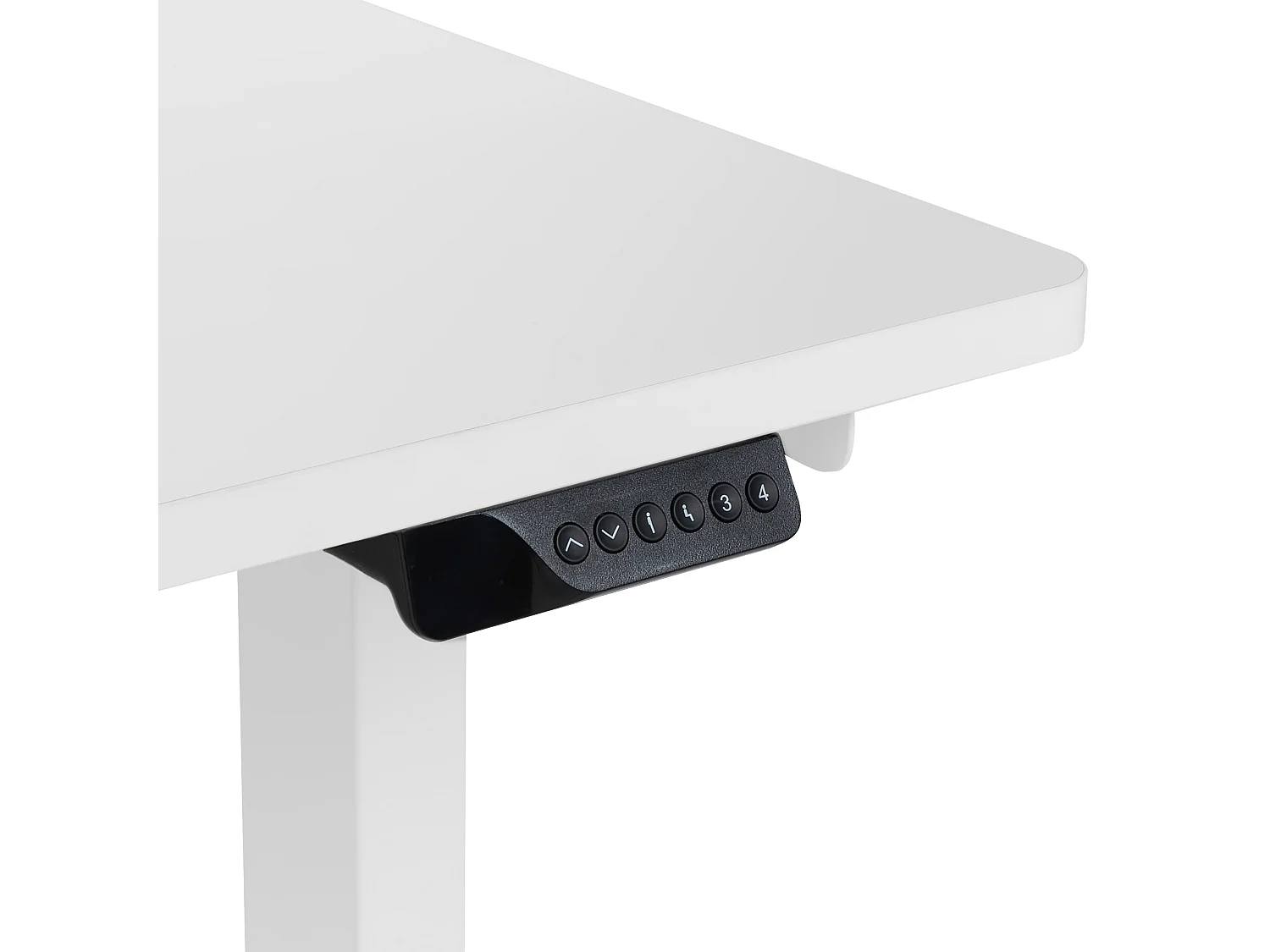 Secretária elevatória eletricamente ajustável de canto esquerdo branca 160 x 59 cm DESTINES