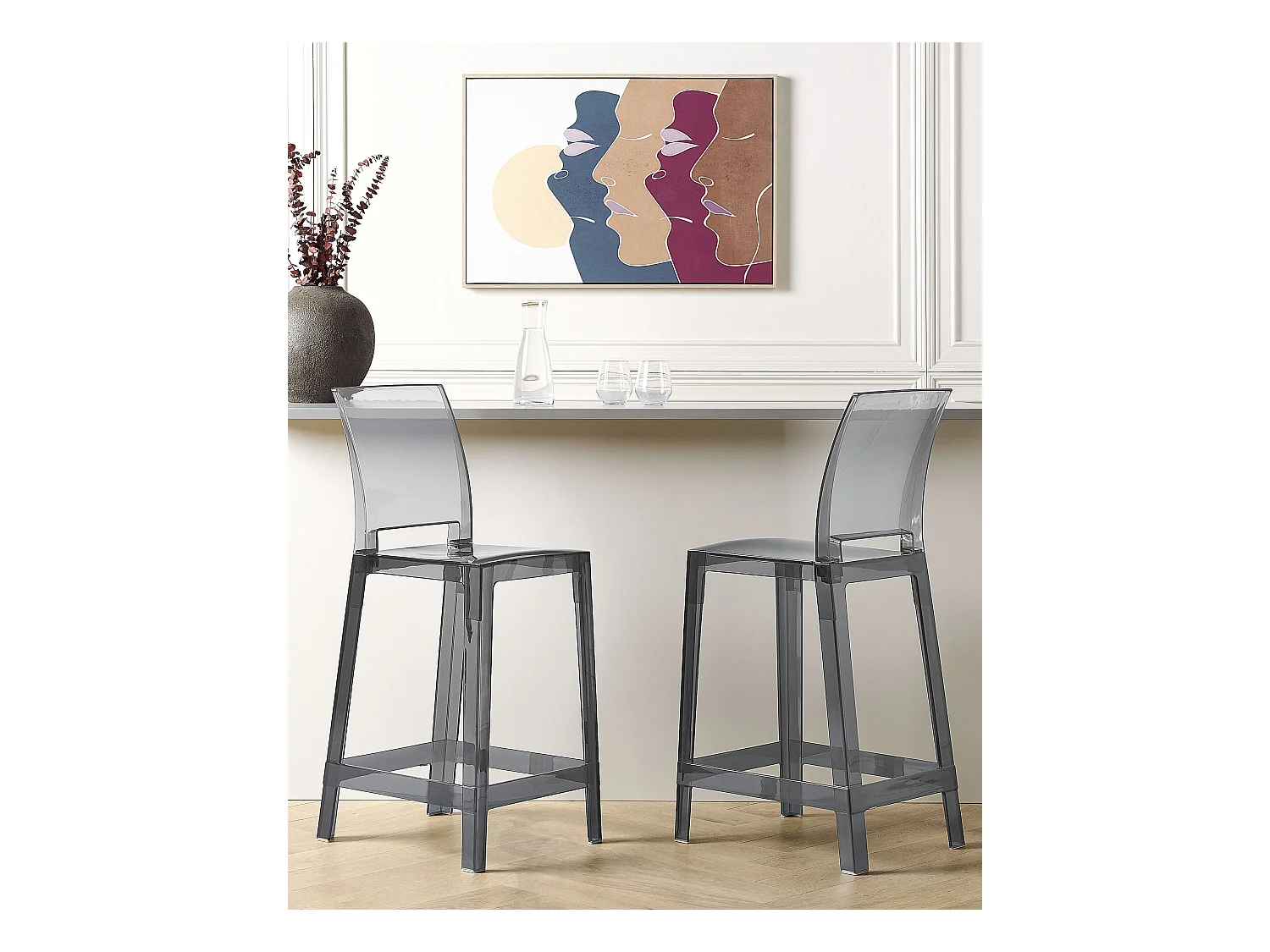Lot de 2 chaises de bar WELLINGTON Noir