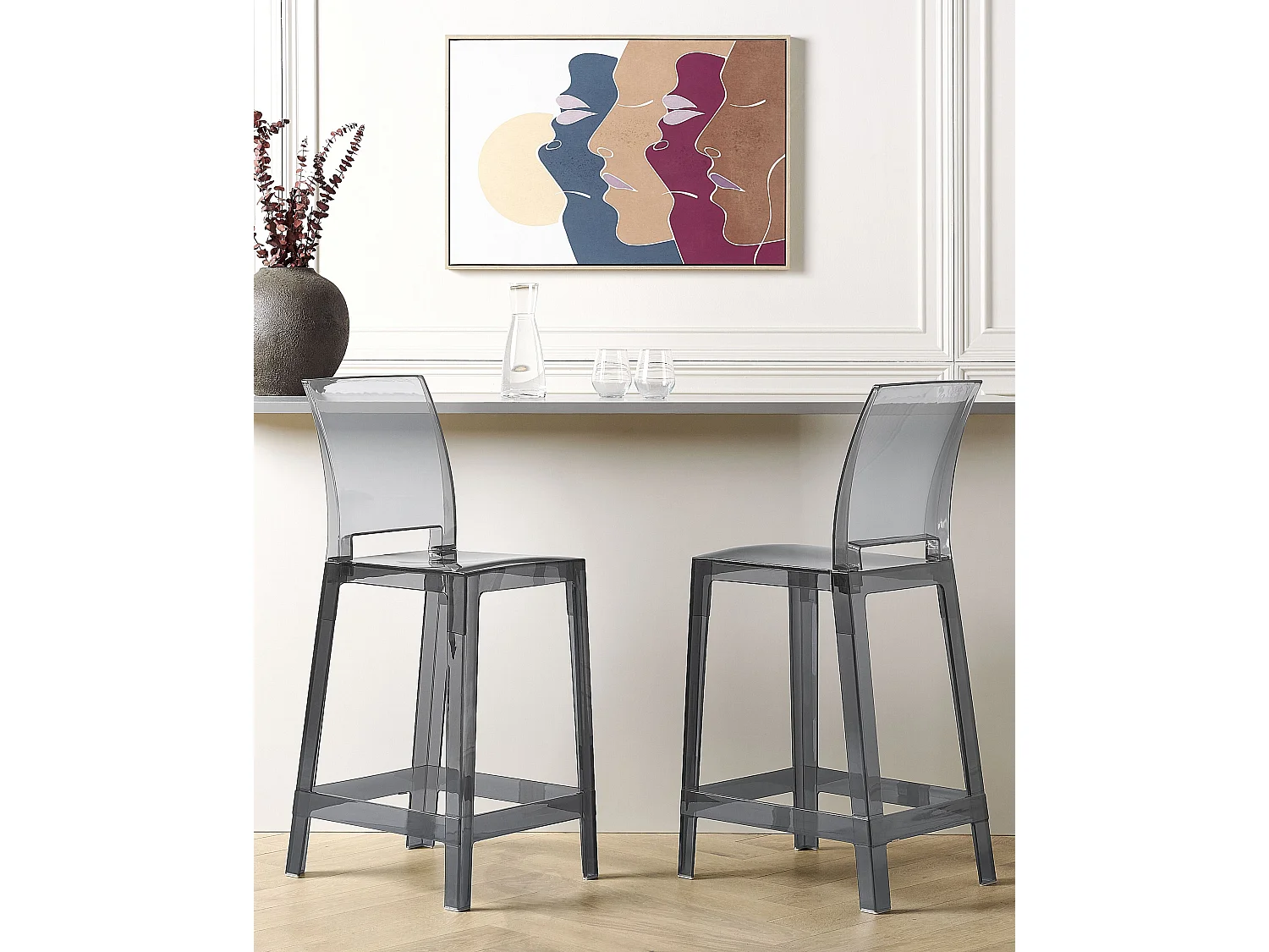 Lot de 2 chaises de bar WELLINGTON Noir