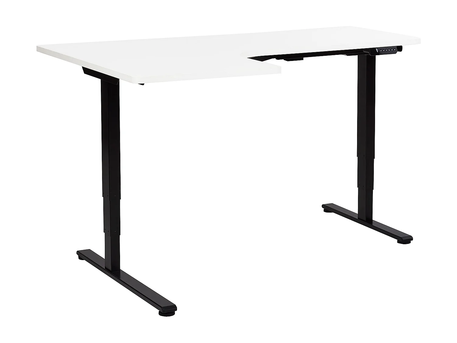 Hoekbureau elektrisch verstelbaar zwart/wit linkszijdig 160 x 59 cm DESTINES