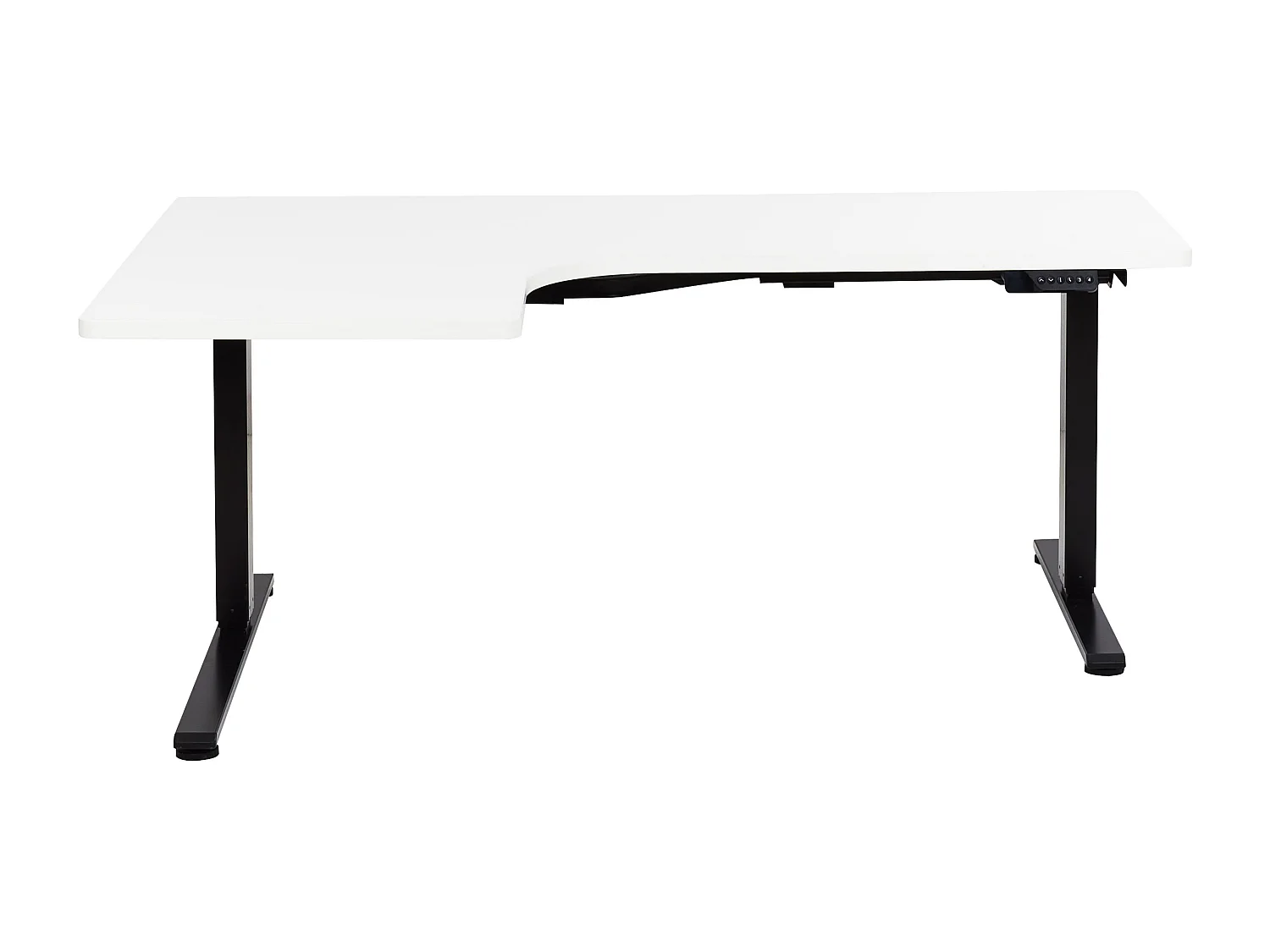 Hoekbureau elektrisch verstelbaar zwart/wit linkszijdig 160 x 59 cm DESTINES
