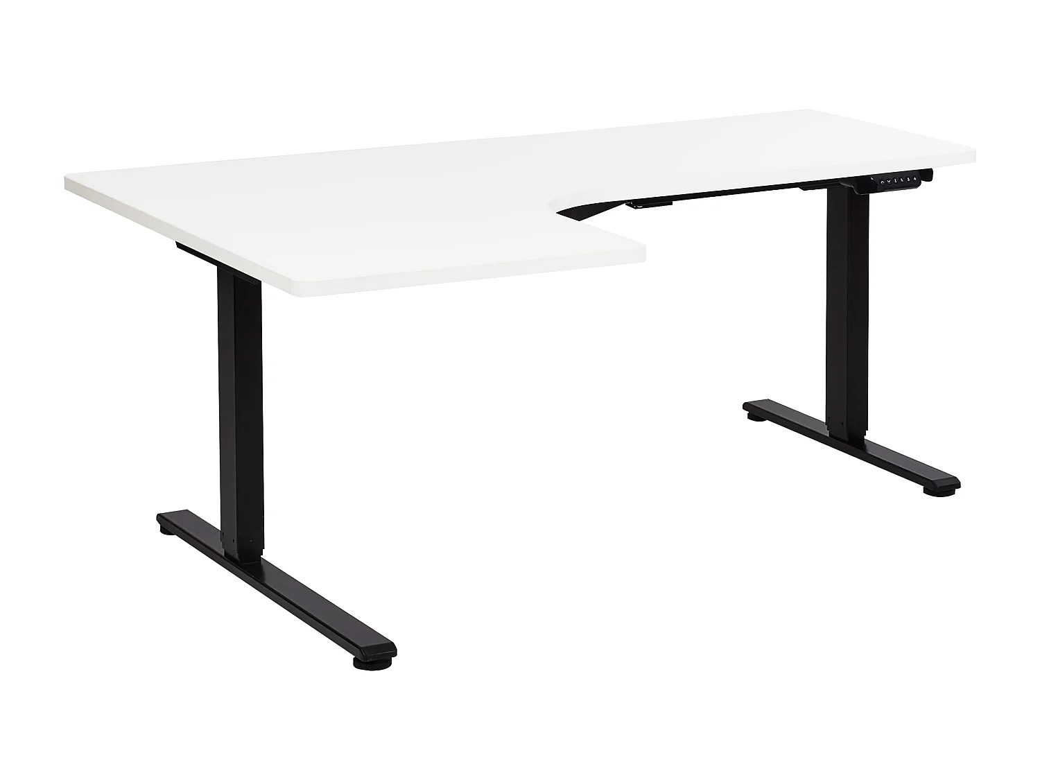 Hoekbureau elektrisch verstelbaar zwart/wit linkszijdig 160 x 59 cm DESTINES