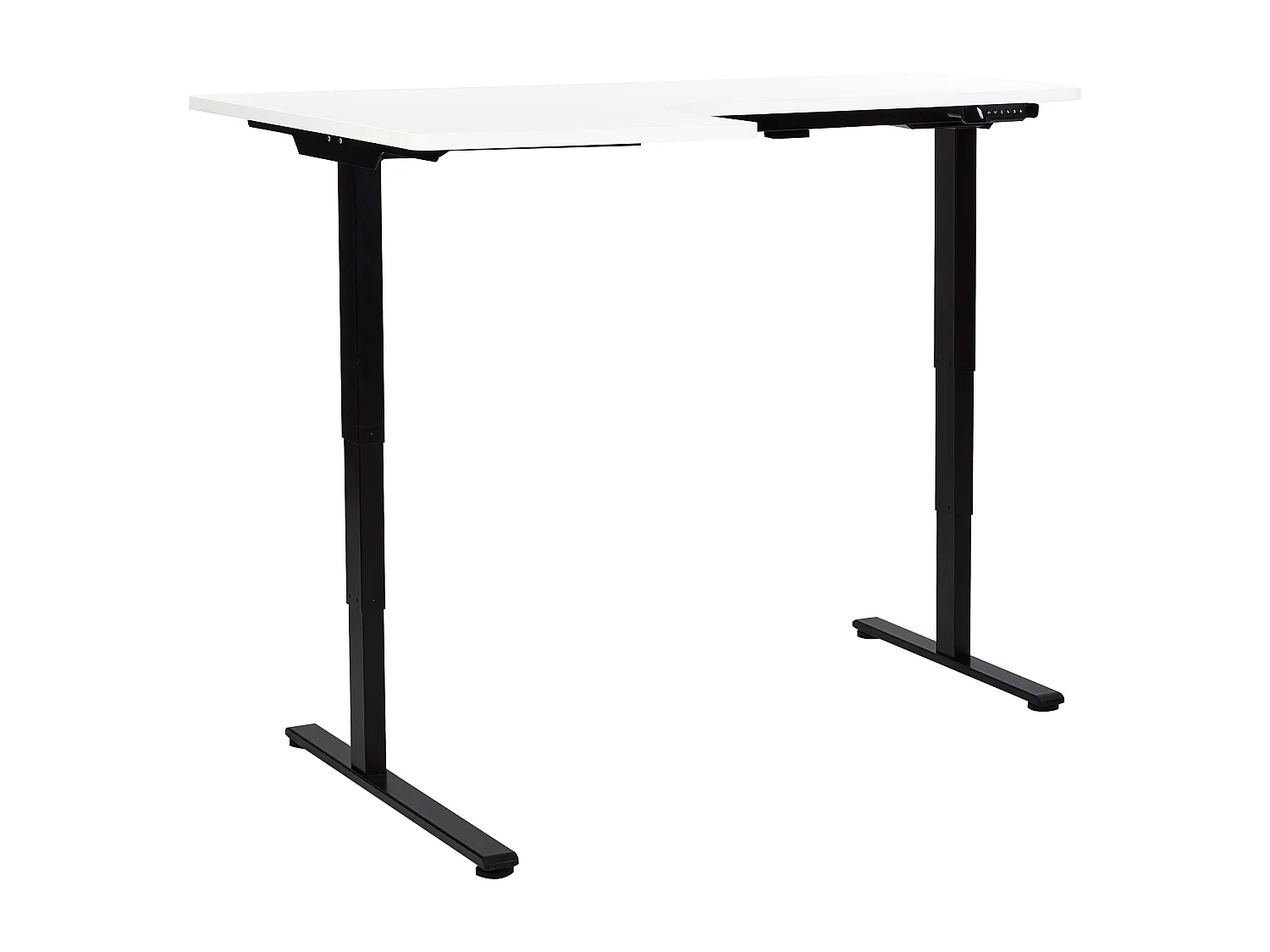 Hoekbureau elektrisch verstelbaar zwart/wit linkszijdig 160 x 59 cm DESTINES