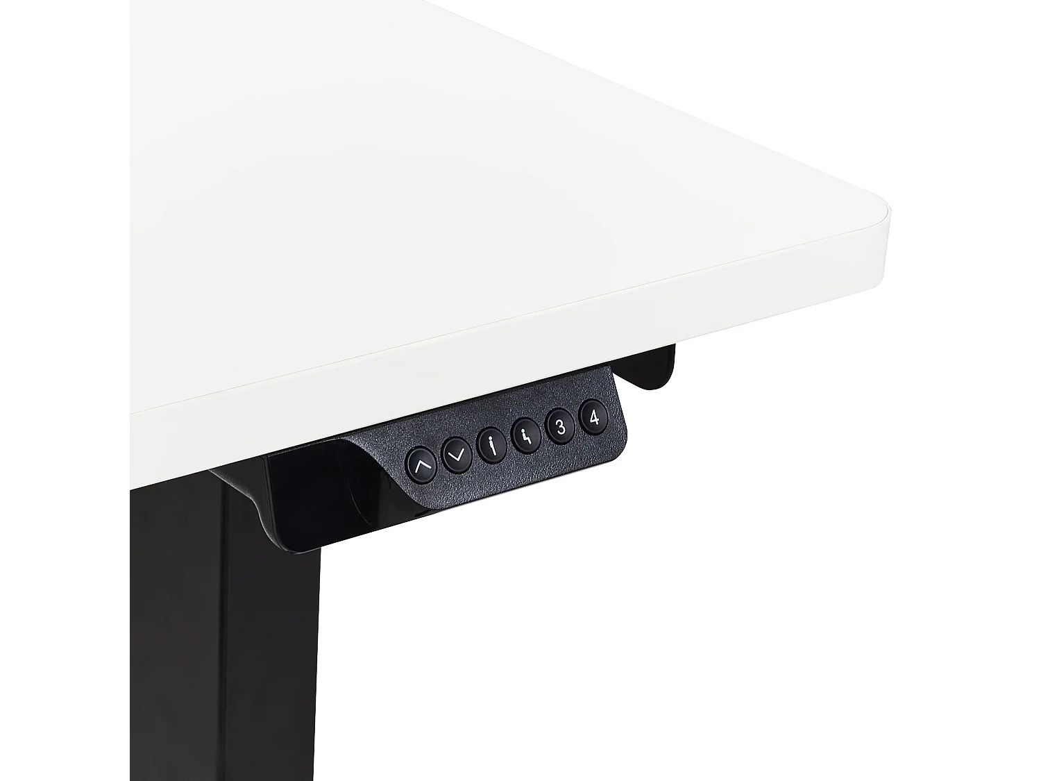 Hoekbureau elektrisch verstelbaar zwart/wit linkszijdig 160 x 59 cm DESTINES