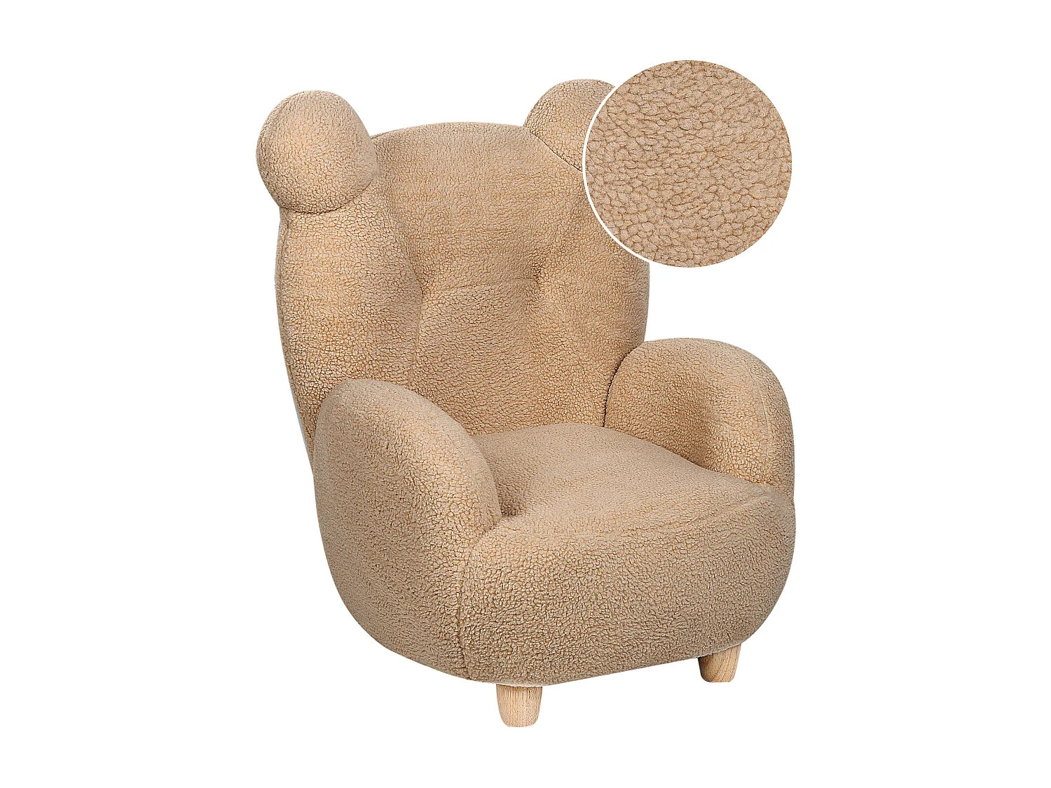 Sedia per bambini tessuto marrone chiaro MELBU