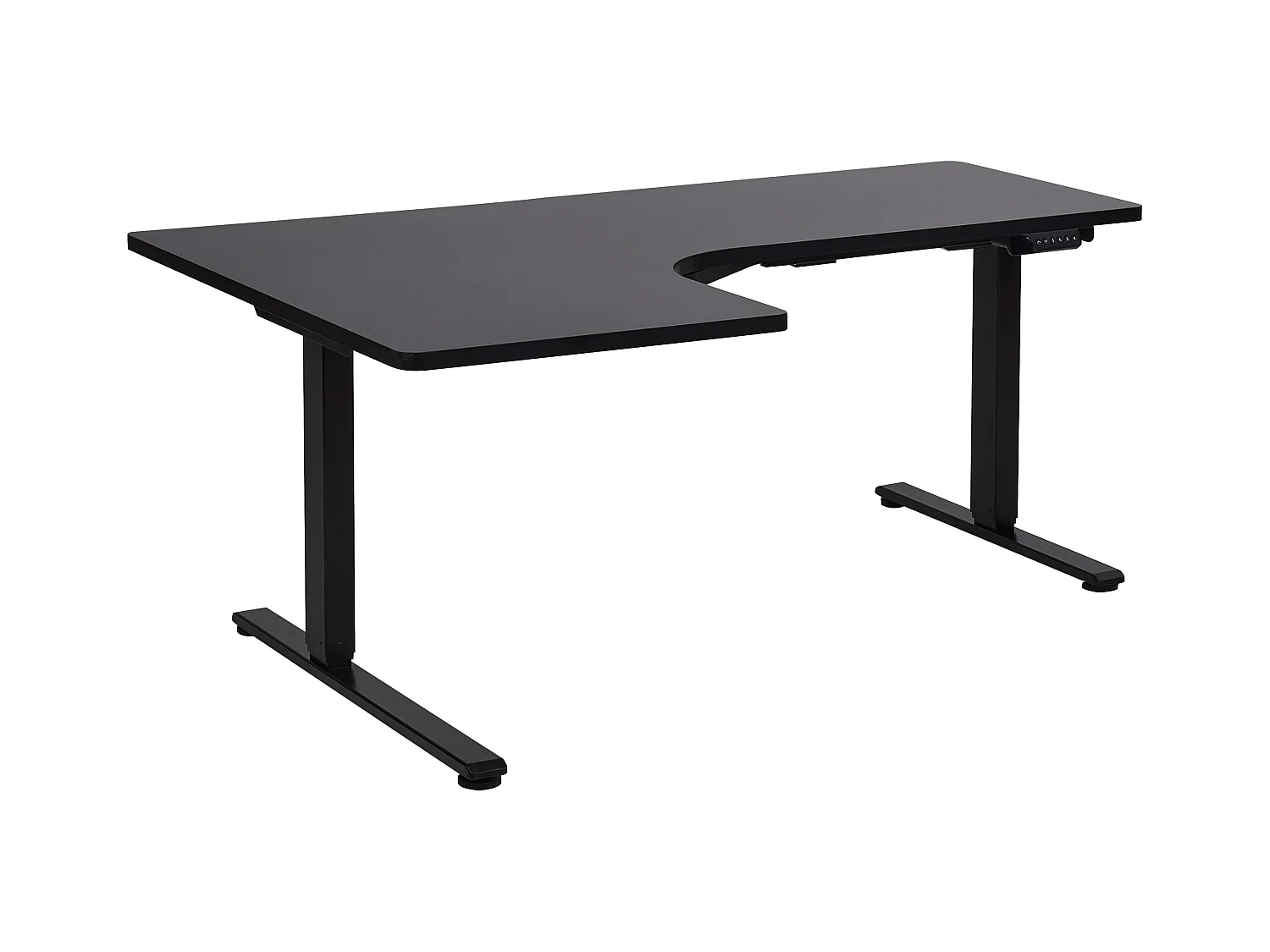 Bureau d'angle réglable électriquement DESTINES Noir 160 cm 109 cm Côté droite