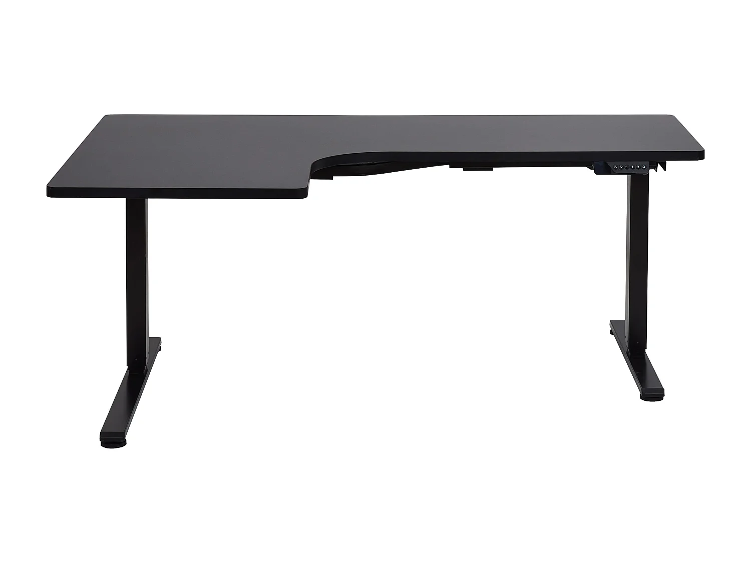 Escritorio esquinero regulable eléctrico izquierdo negro 160 x 59 cm DESTINES