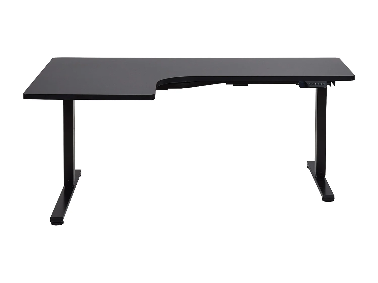 Escritorio esquinero regulable eléctrico izquierdo negro 160 x 59 cm DESTINES