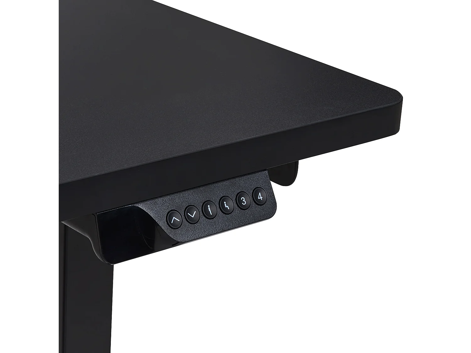 Bureau d\'angle réglable électriquement DESTINES Noir 160 cm 109 cm Côté droite