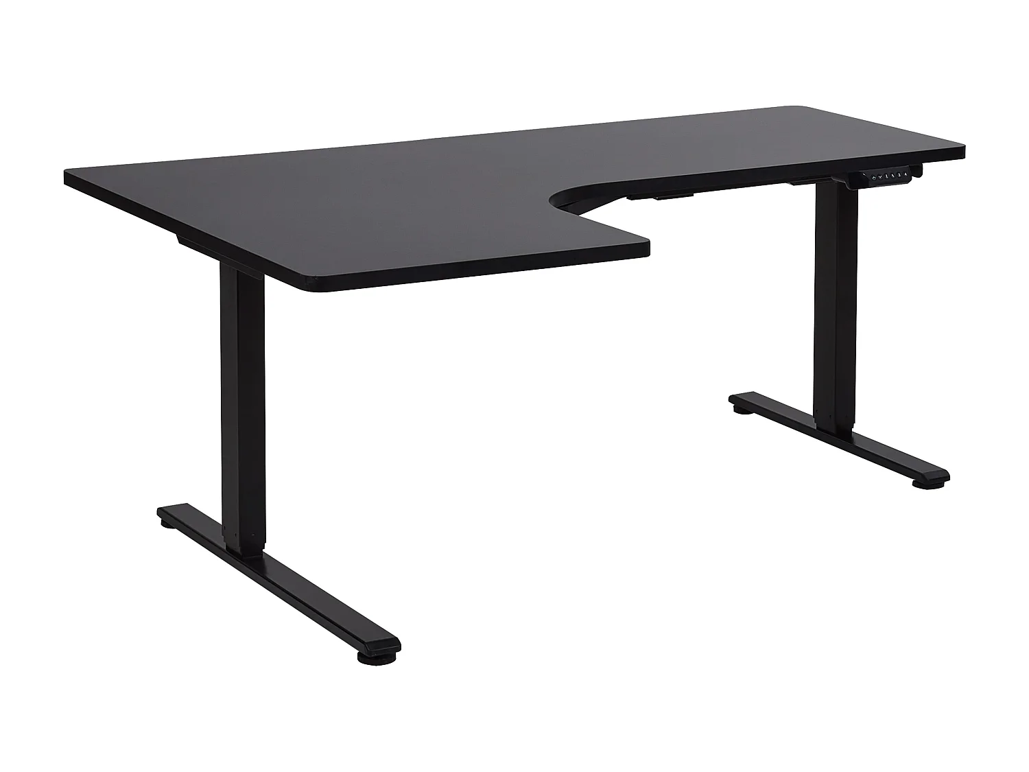 Bureau d'angle réglable électriquement DESTINES Noir 160 cm 109 cm Côté gauche