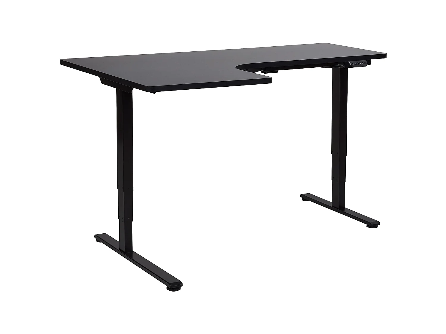 Bureau d'angle à gauche ajustable électriquement 160 x 59 cm noir DESTINES