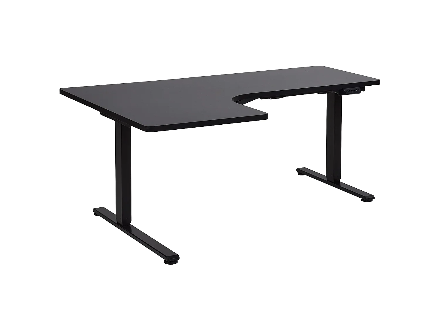 Bureau d'angle à gauche ajustable électriquement 160 x 59 cm noir DESTINES