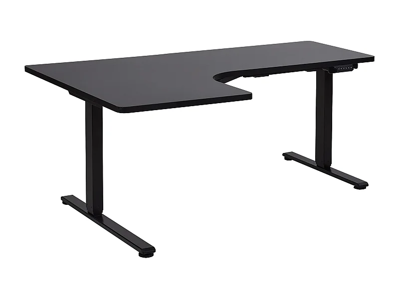 Escritorio esquinero regulable eléctrico izquierdo negro 160 x 59 cm DESTINES
