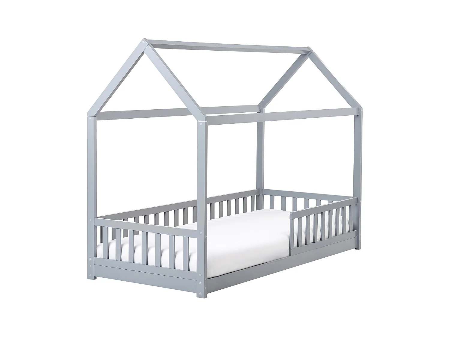 Lit d'enfant Maison Bois de pin COSSAYE 90 x 200 cm Gris