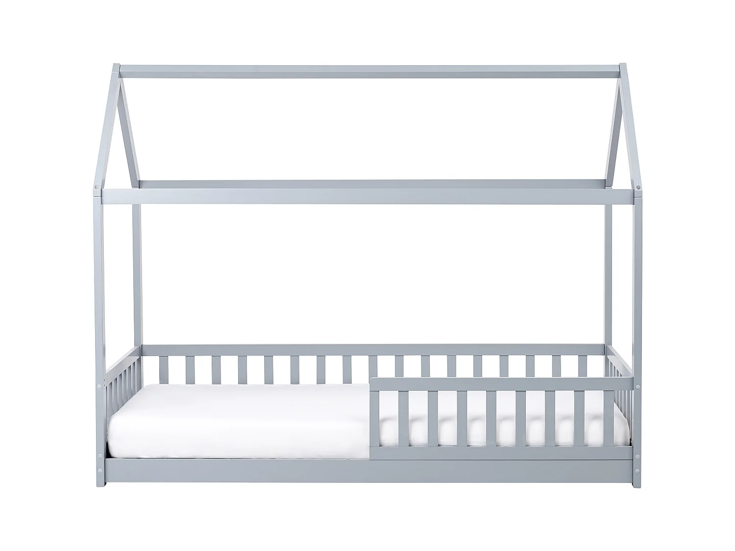 Lit d'enfant Maison Bois de pin COSSAYE 90 x 200 cm Gris