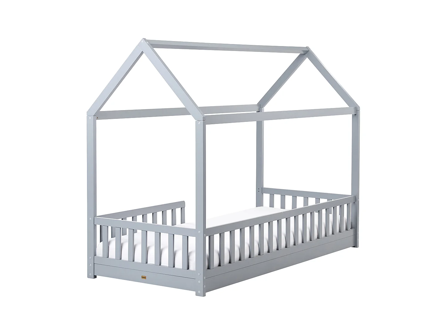 Lit d'enfant Maison Bois de pin COSSAYE 90 x 200 cm Gris