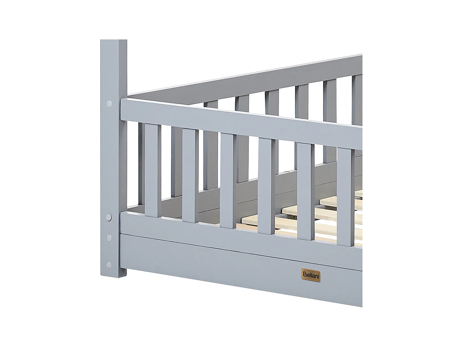 Lit d'enfant Maison Bois de pin COSSAYE 90 x 200 cm Gris
