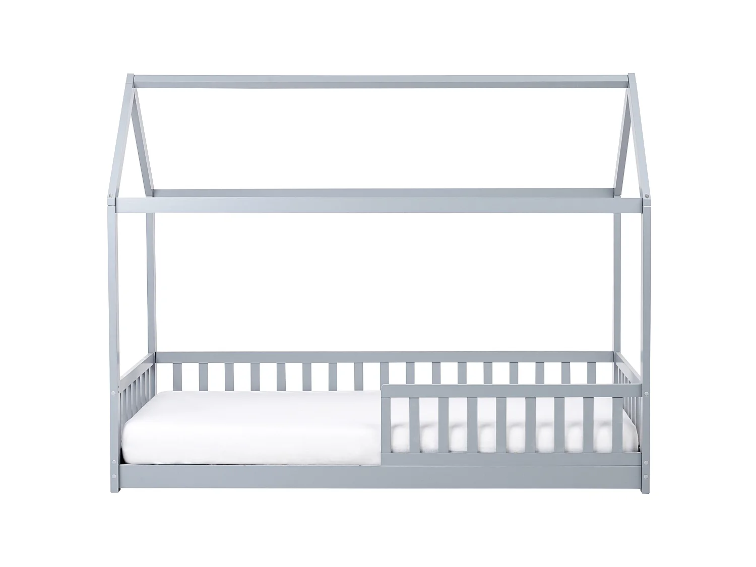 Kids Bed House Pine Wood COSSAYE 90 x 200 cm (EU Single) Grey