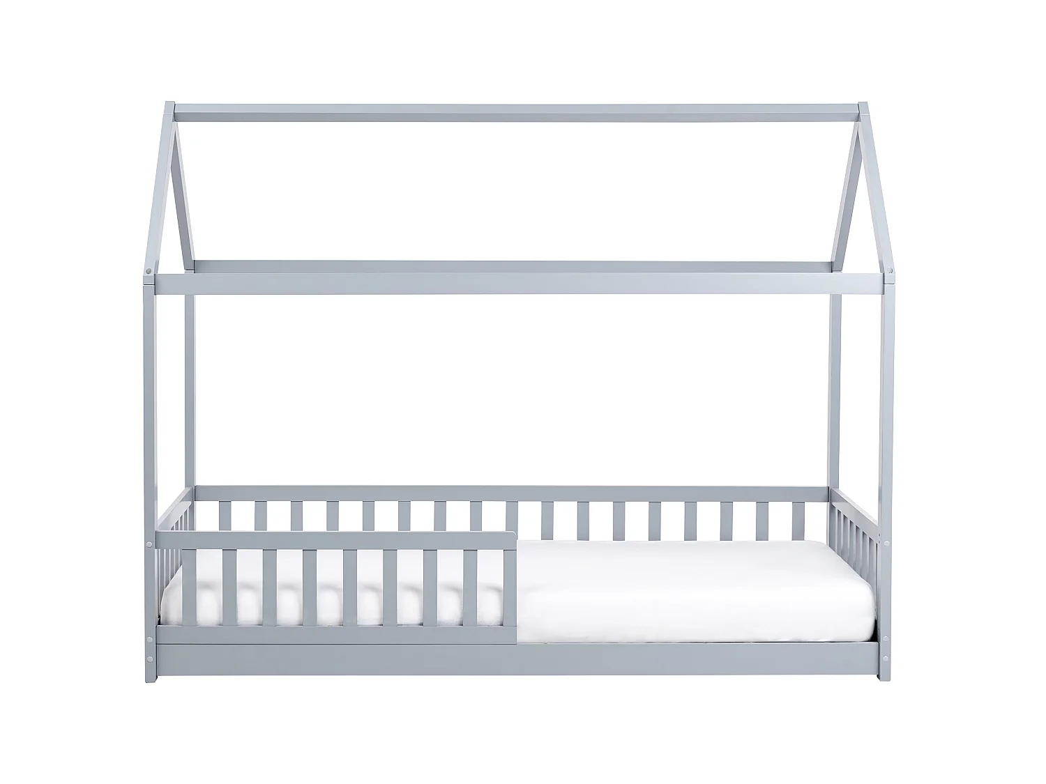 Kids Bed House Pine Wood COSSAYE 90 x 200 cm (EU Single) Grey