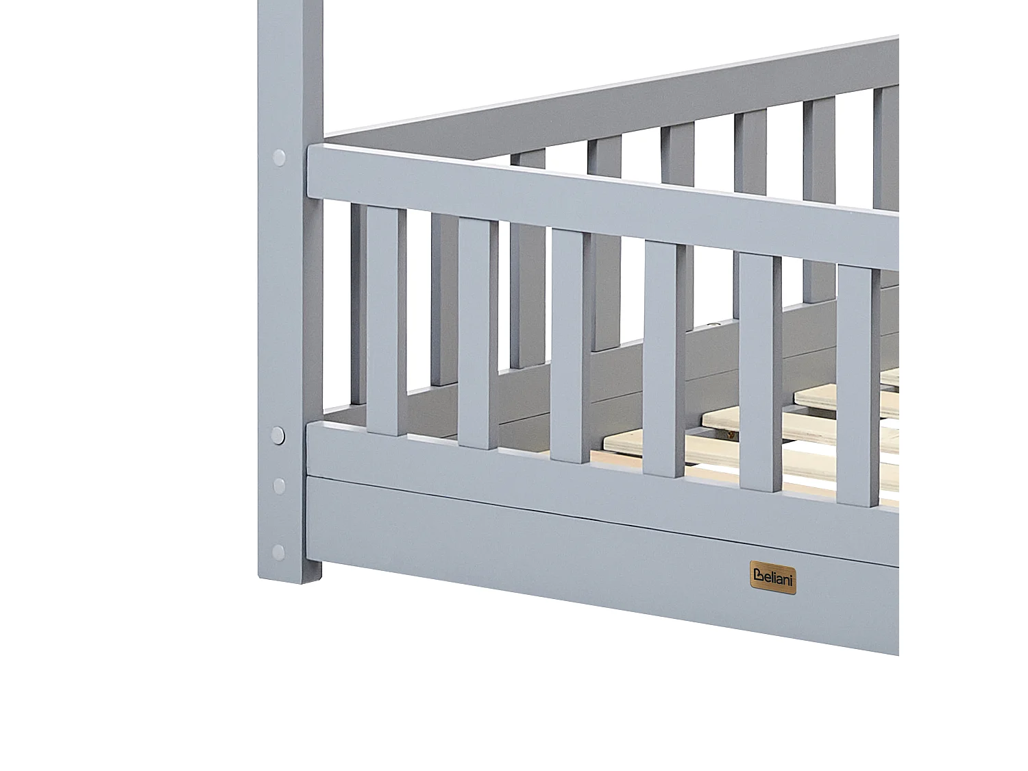 Kids Bed House Pine Wood COSSAYE 90 x 200 cm (EU Single) Grey