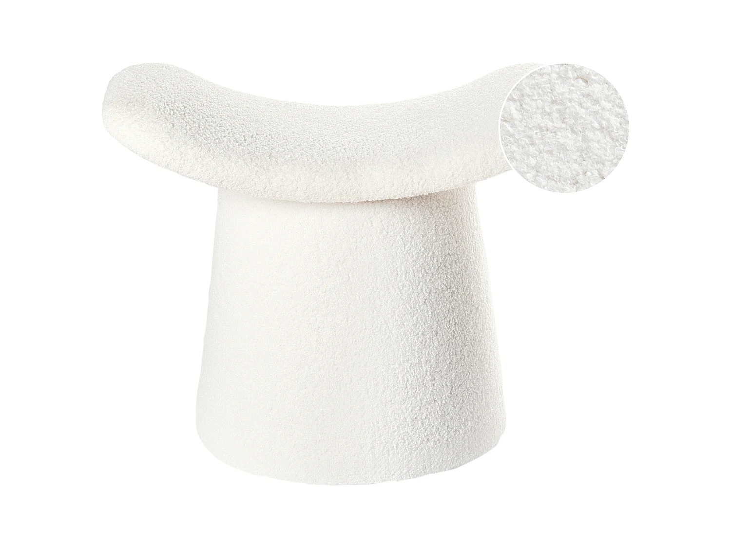 Pouf Getuftet RIDDLE Bouclé Cremeweiss 57 cm 38 cm 46 cm