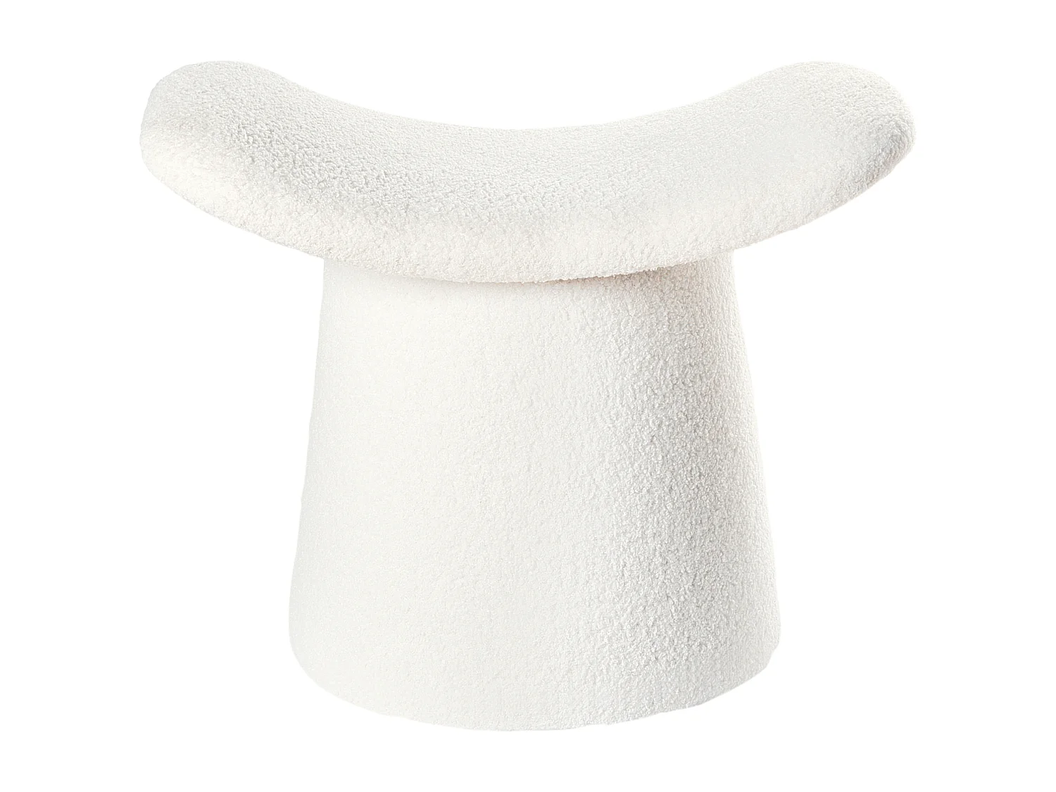 Pouf Getuftet RIDDLE Bouclé Cremeweiss 57 cm 38 cm 46 cm