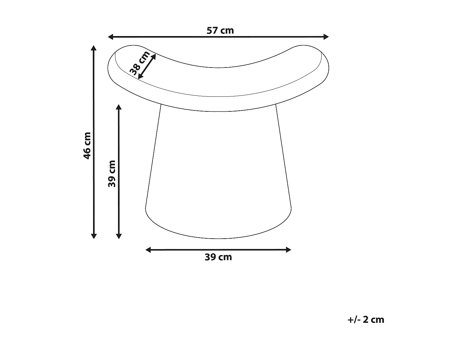 Pouf Getuftet RIDDLE Bouclé Cremeweiss 57 cm 38 cm 46 cm