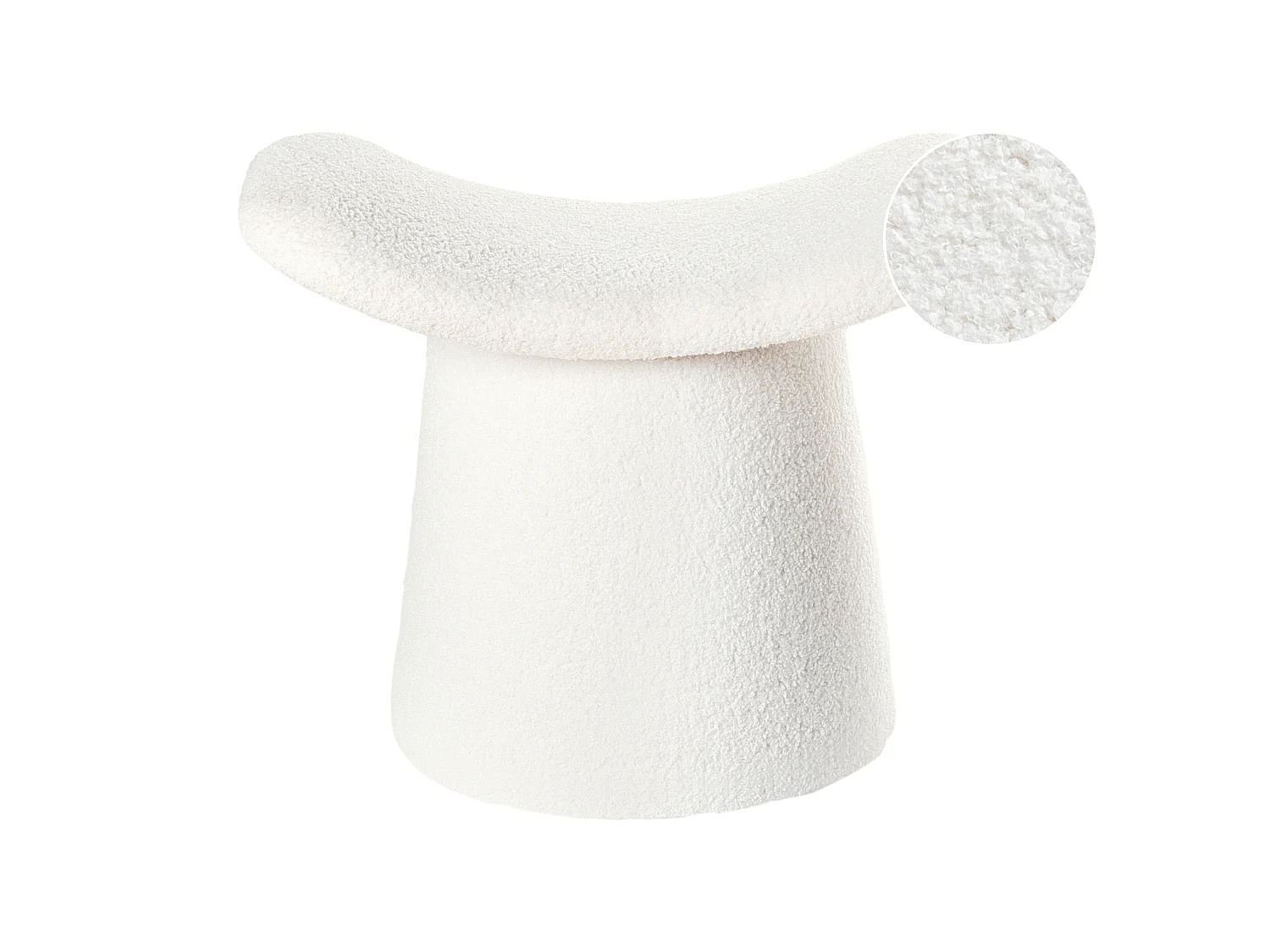 Pouffe Tufted RIDDLE Boucle Off-White
