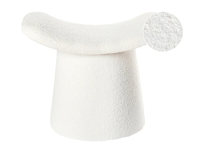 Pouf Getuftet RIDDLE Bouclé Cremeweiss 57 cm 38 cm 46 cm