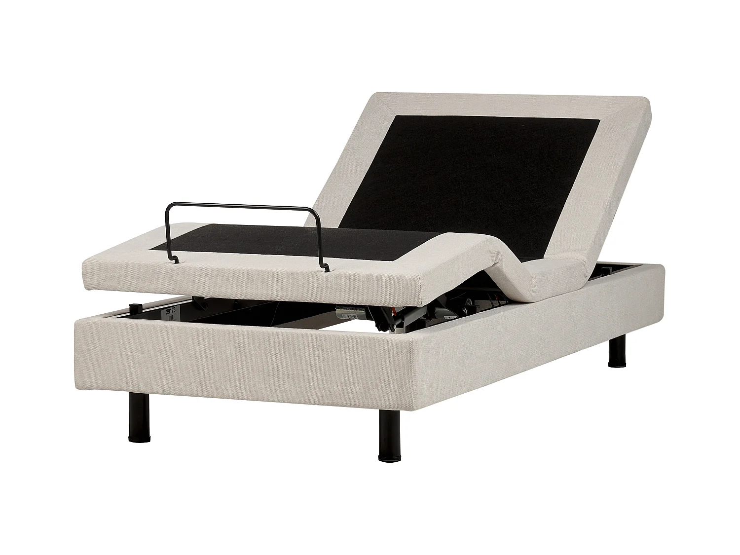 Verstellbares Bett ohne Kopfteil Stoff DUKE II 90 x 200 cm Hellbeige