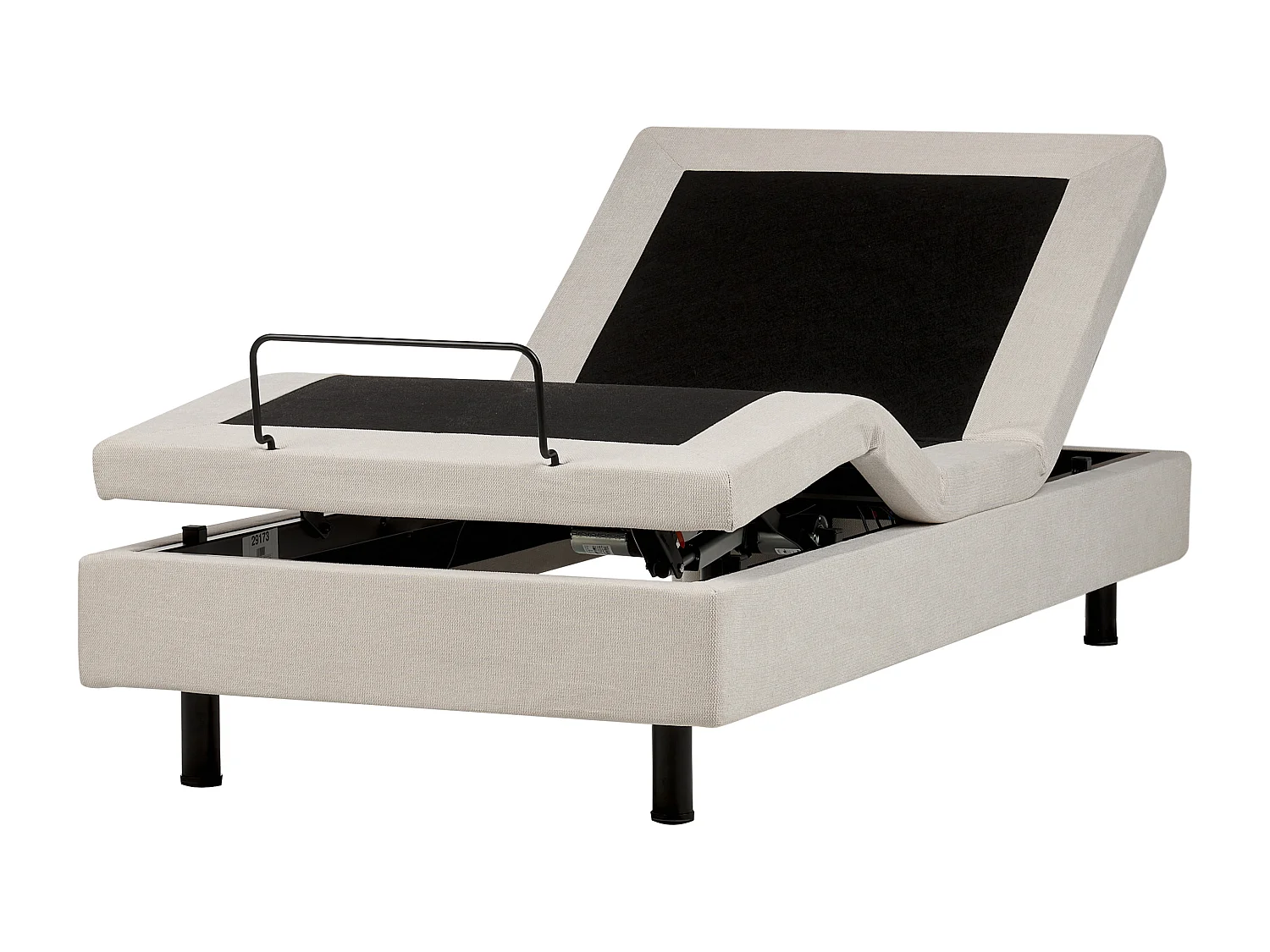 Lit réglable sans tête de lit Tissu CASTELLAN 90 x 200 cm Beige clair